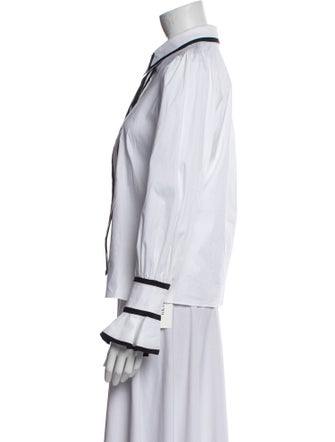 Alice + Olivia Striped Long Sleeve Button-Up Top