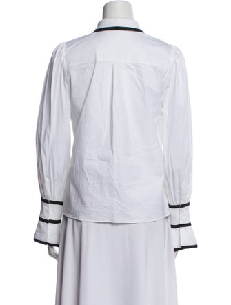 Alice + Olivia Striped Long Sleeve Button-Up Top