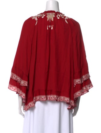 Alice + Olivia Printed Tie Neck Blouse