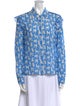 Alice + Olivia Silk Printed Button-Up Top