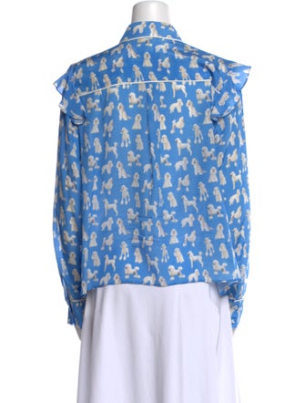 Alice + Olivia Silk Printed Button-Up Top