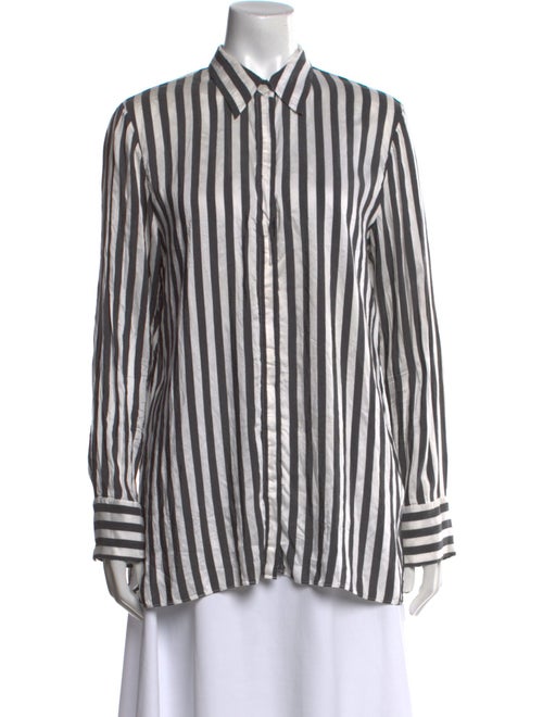 Alice + Olivia Striped Long Sleeve Button-Up Top