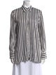 Alice + Olivia Striped Long Sleeve Button-Up Top