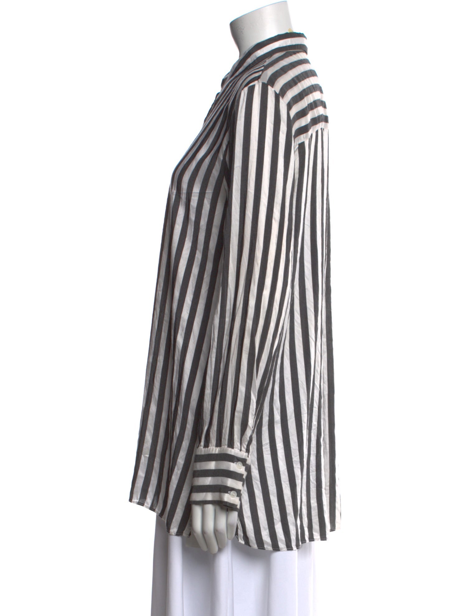 Alice + Olivia Striped Long Sleeve Button-Up Top