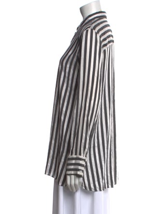 Alice + Olivia Striped Long Sleeve Button-Up Top