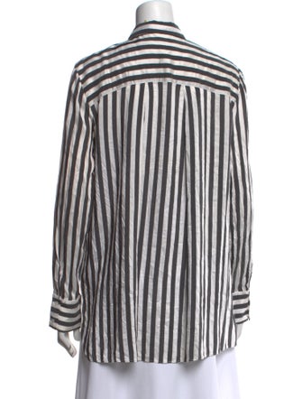Alice + Olivia Striped Long Sleeve Button-Up Top