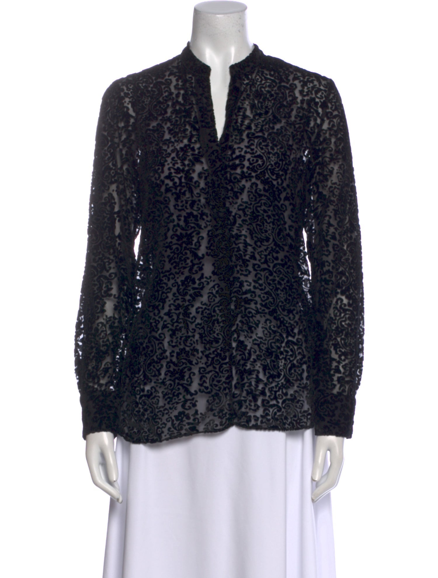 Alice + Olivia Lace Pattern V-Neck Blouse