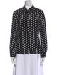 Alice + Olivia Silk Polka Dot Print Button-Up Top