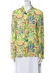 Alice + Olivia Floral Print Long Sleeve Button-Up Top