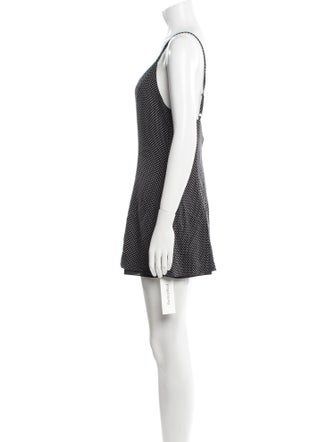 Alice + Olivia Polka Dot Print Plunge Neckline Romper