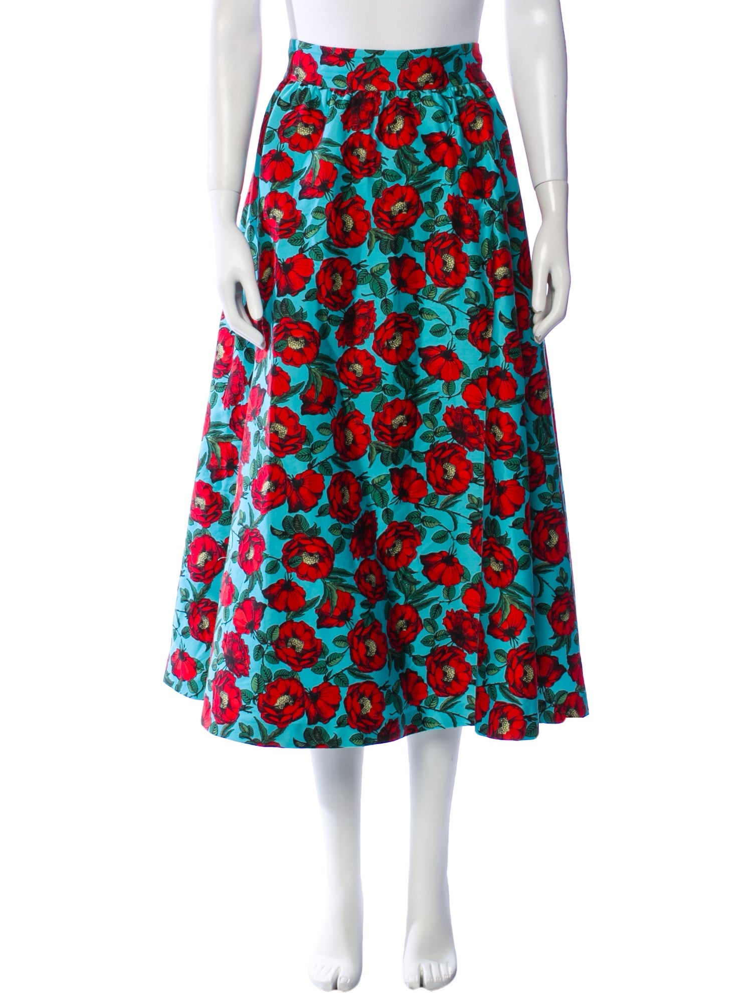 Alice + Olivia Floral Print Midi Length Skirt