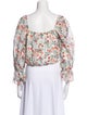Alice + Olivia Floral Print Square Neckline Crop Top