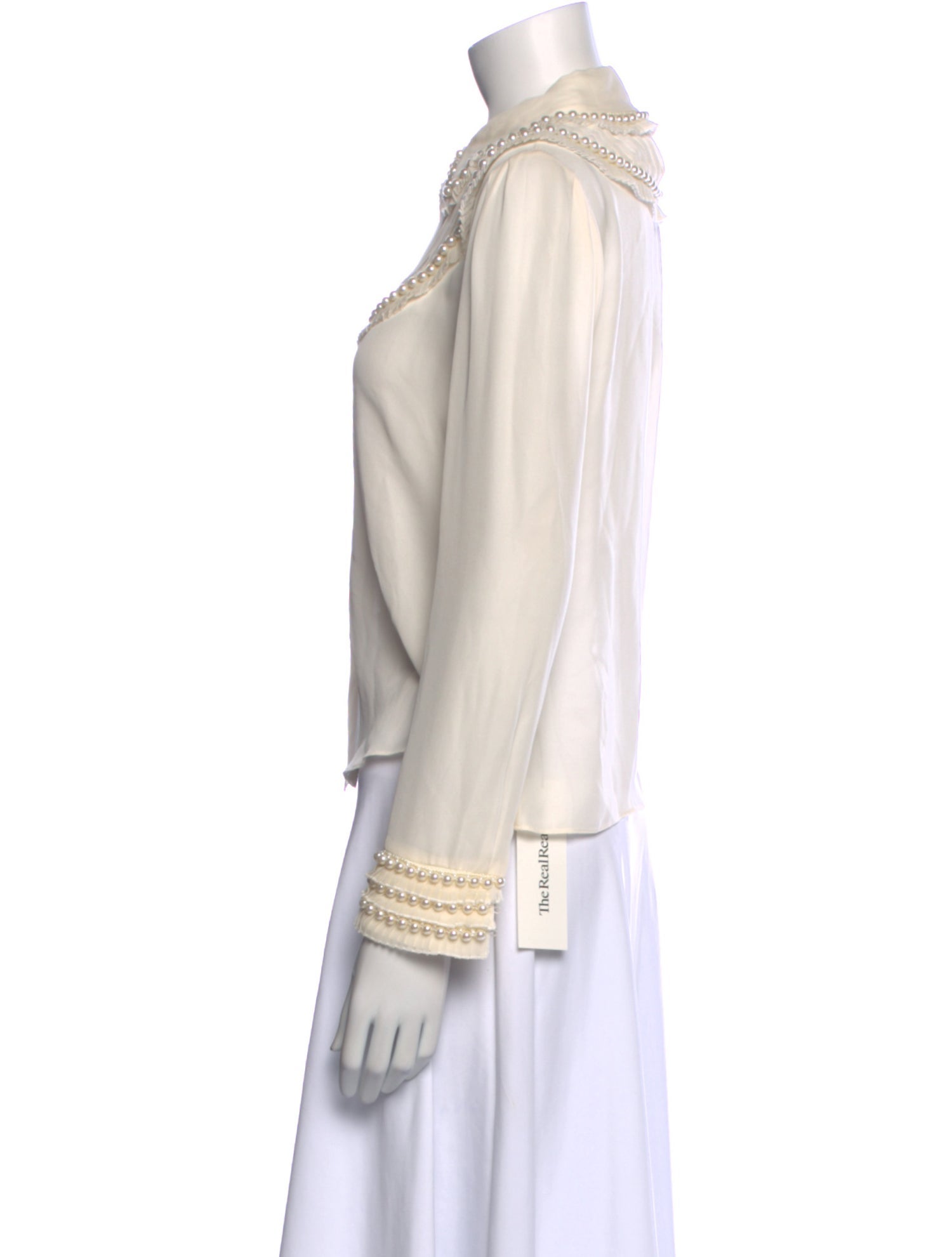 Alice + Olivia Silk Long Sleeve Button-Up Top