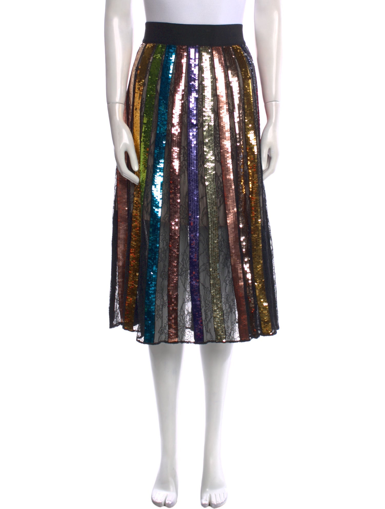 Alice + Olivia Sequin Embellishments Midi Length Skirt