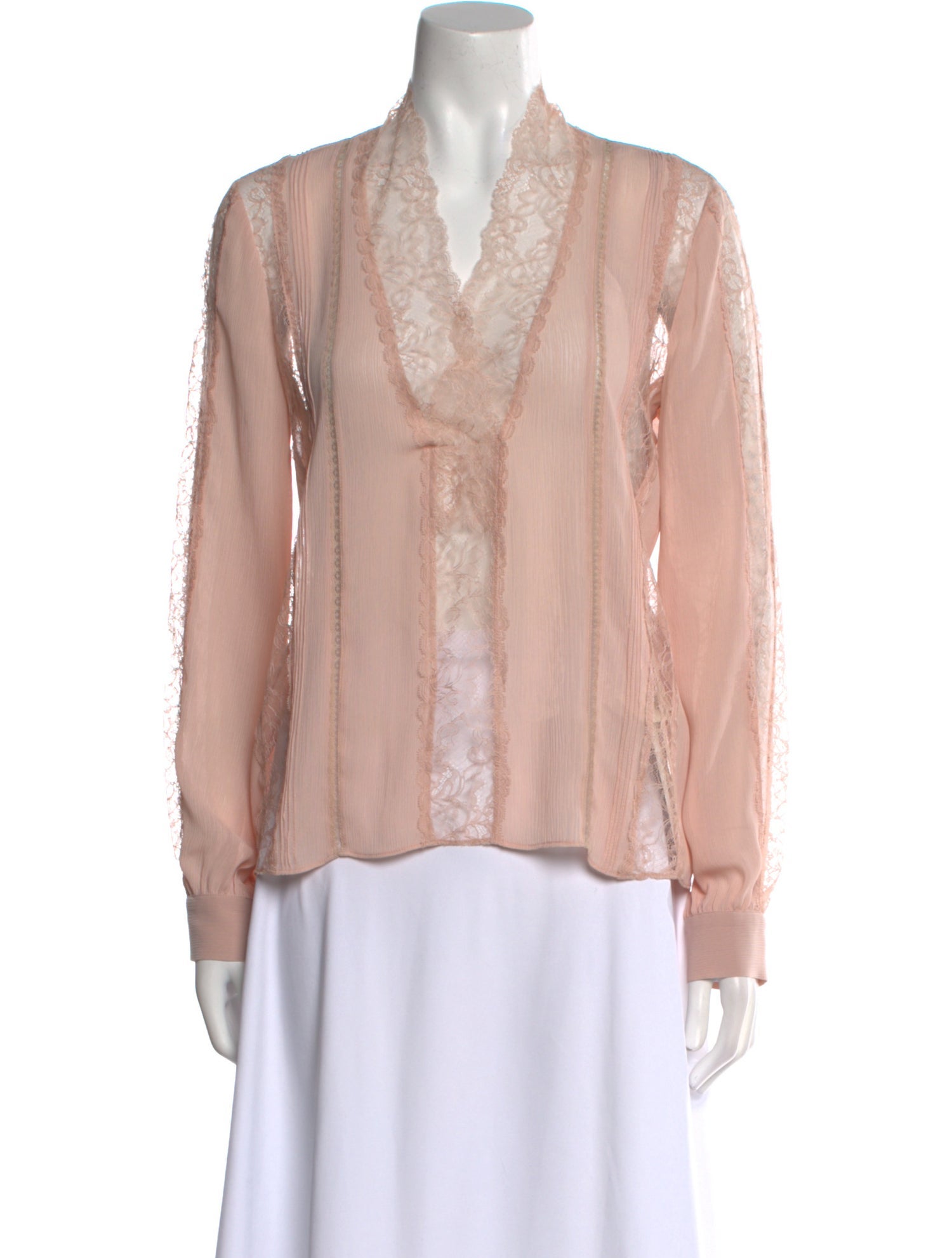 Alice + Olivia V-Neck Long Sleeve Blouse