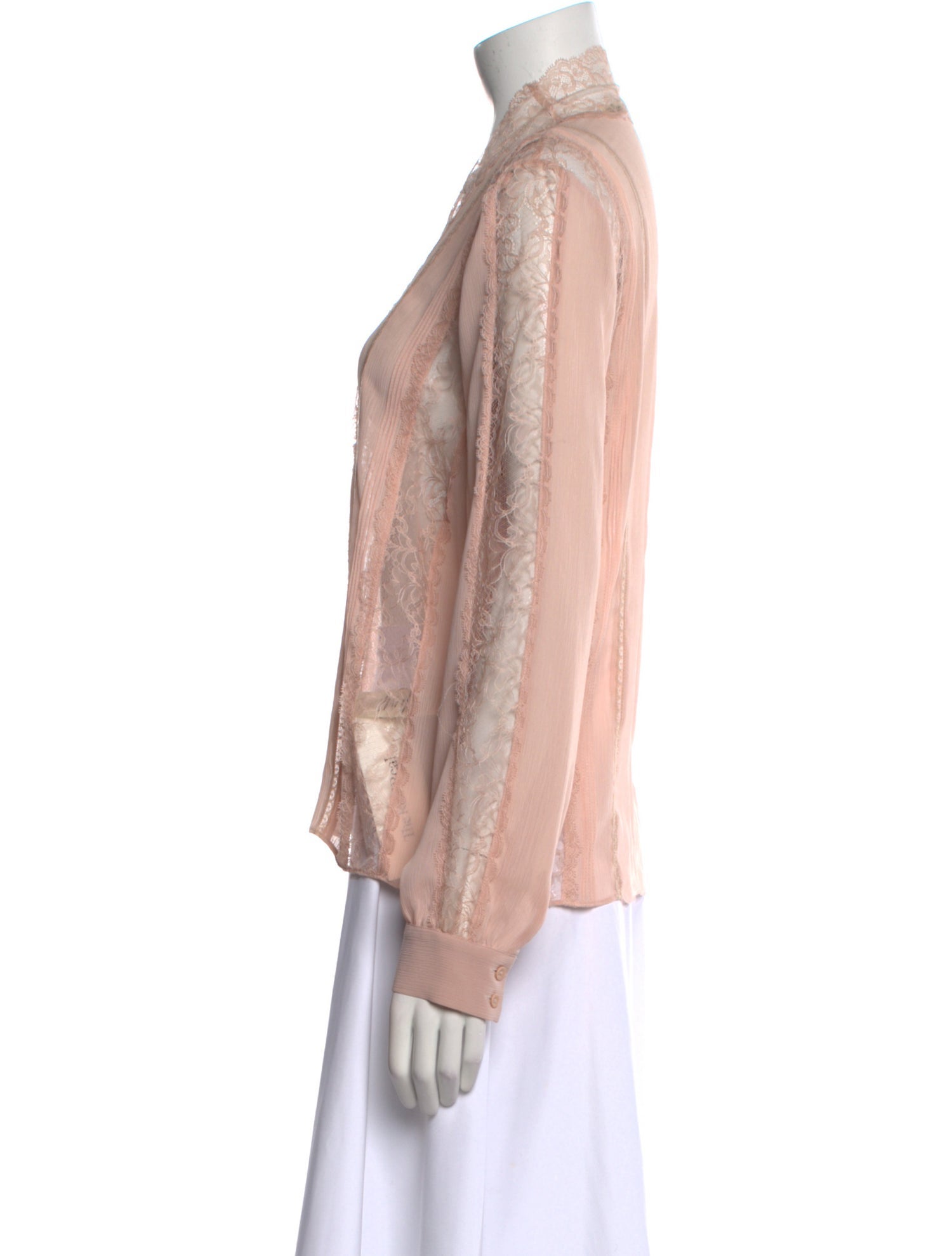 Alice + Olivia V-Neck Long Sleeve Blouse