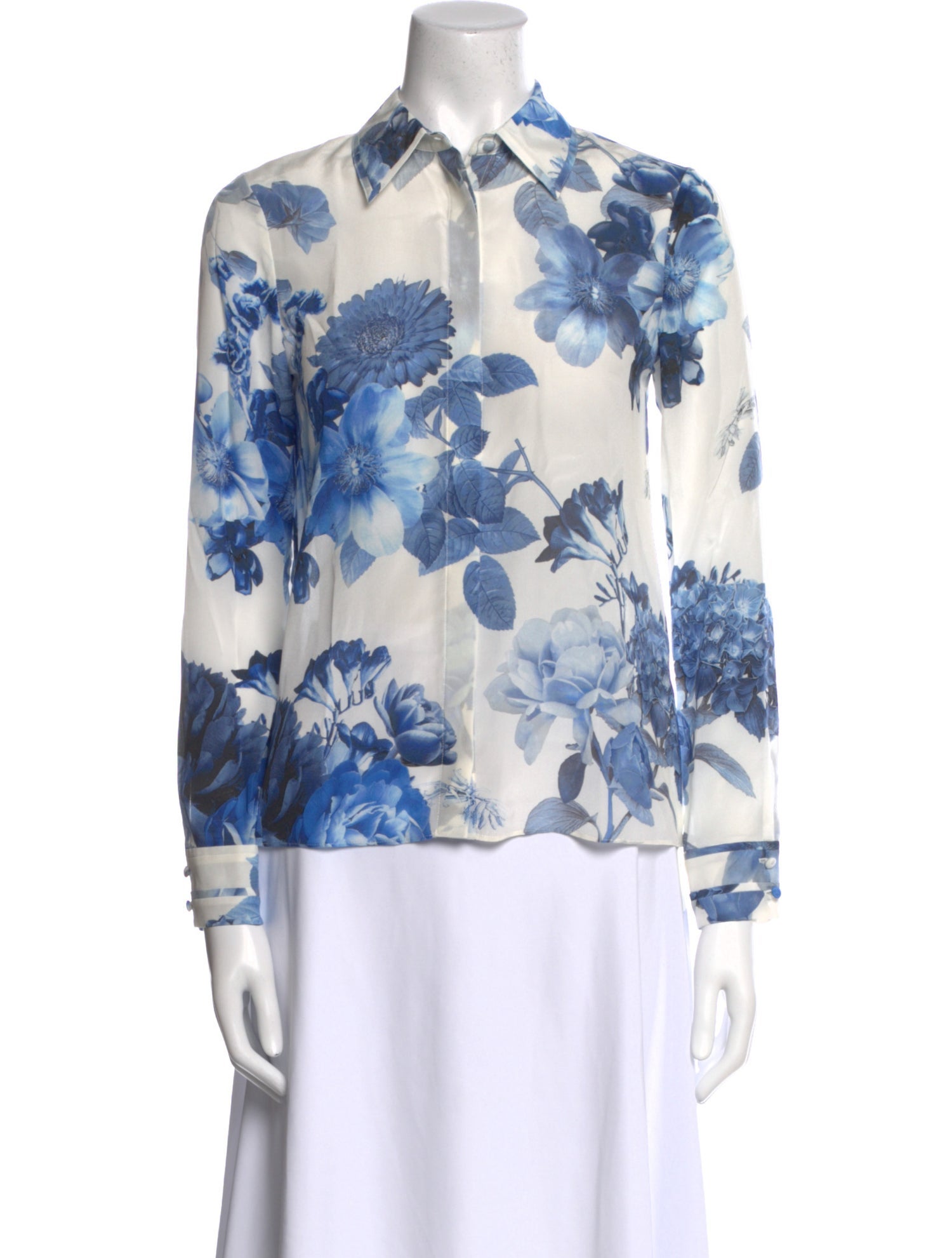 Alice + Olivia Silk Floral Print Blouse
