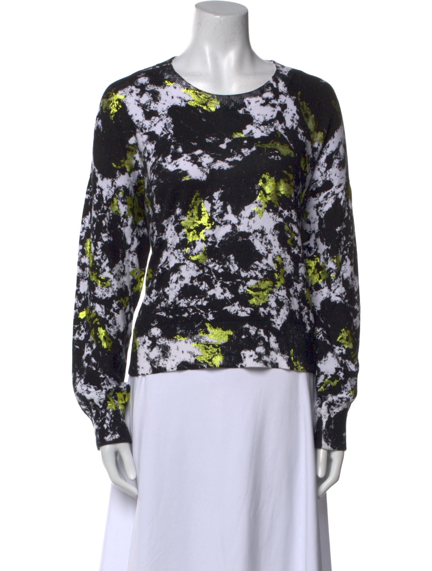 Alice + Olivia Floral Print Bateau Neckline Sweatshirt