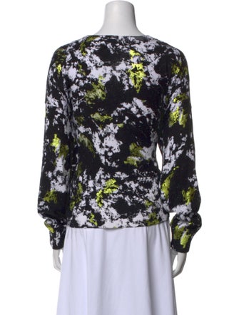 Alice + Olivia Floral Print Bateau Neckline Sweatshirt