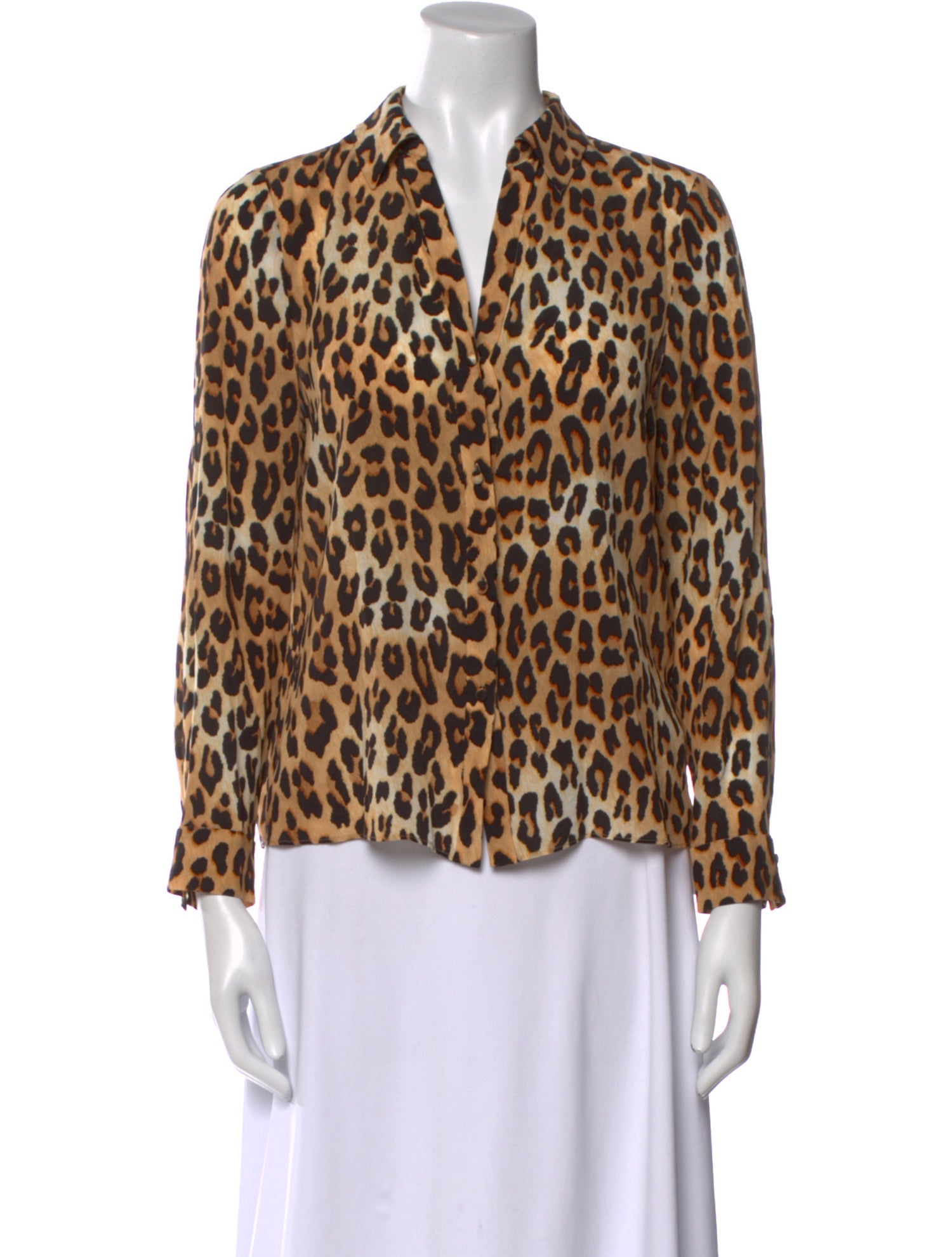Alice + Olivia Silk Animal Print Blouse