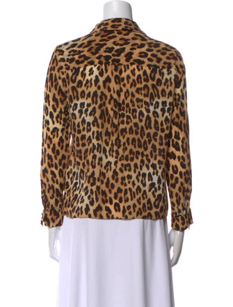 Alice + Olivia Silk Animal Print Blouse