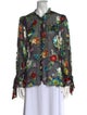 Alice + Olivia Floral Print Mock Neck Blouse