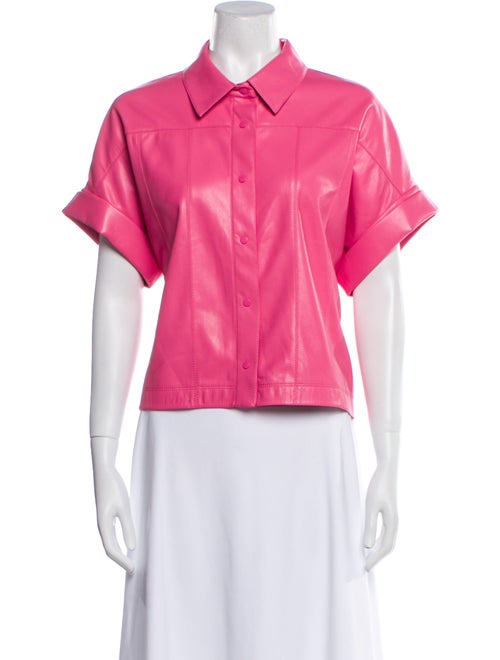 Alice + Olivia Short Sleeve Button-Up Top