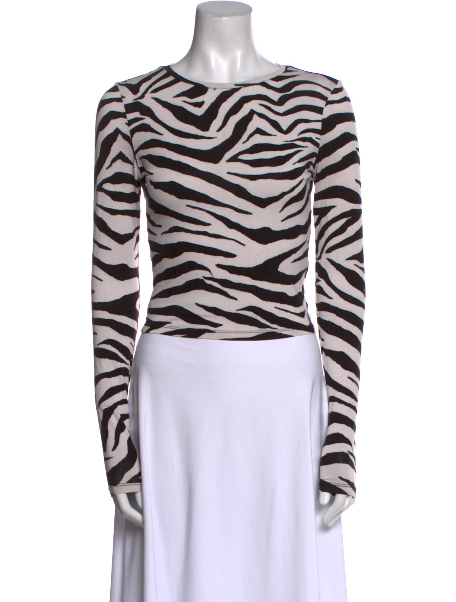 Alice + Olivia Animal Print Scoop Neck Top