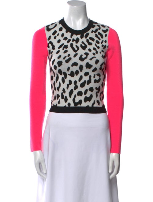 Alice + Olivia Animal Print Crew Neck Sweater