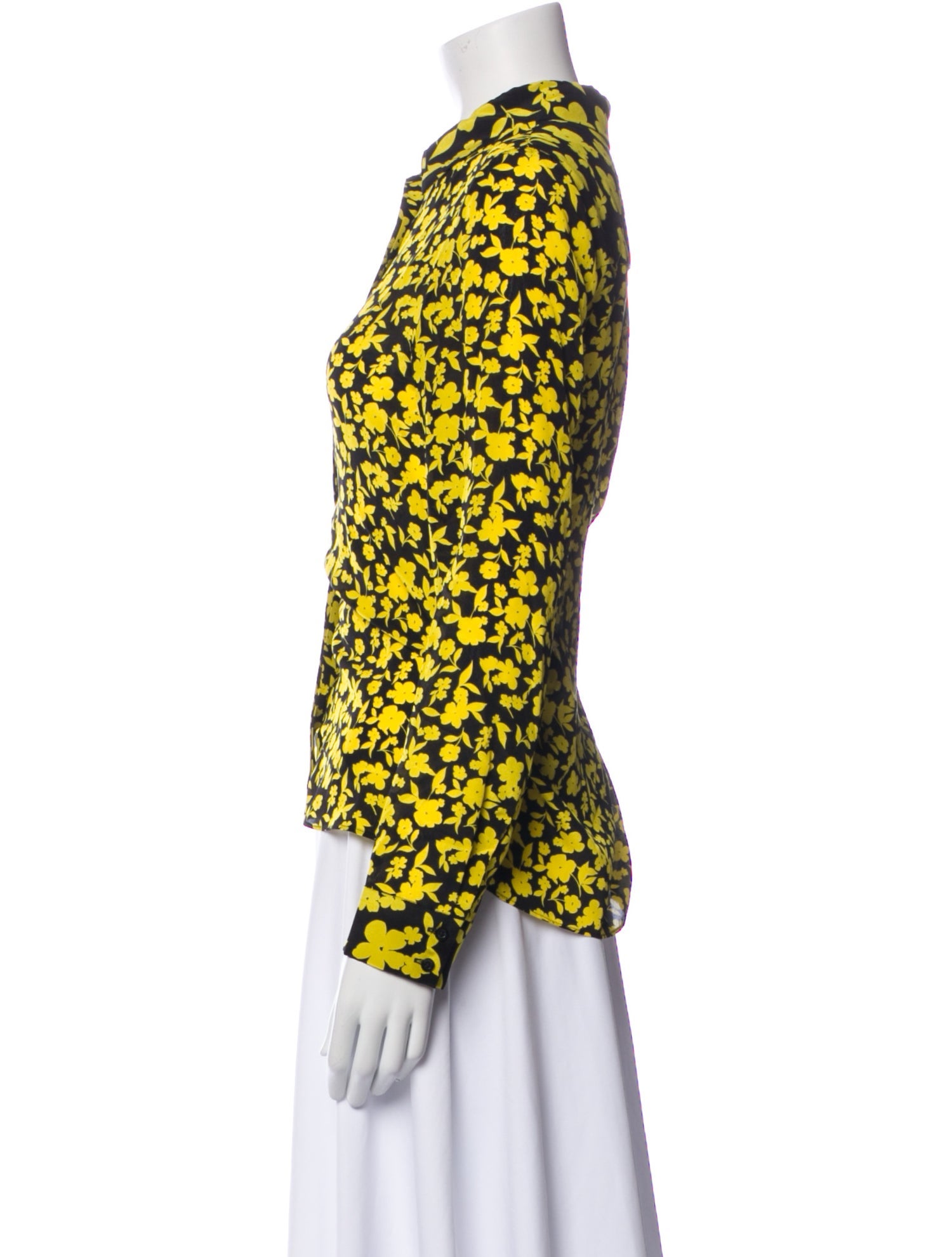 Alice + Olivia Silk Printed Button-Up Top w/ Tags