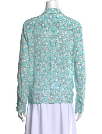 Alice + Olivia Silk Floral Print Blouse