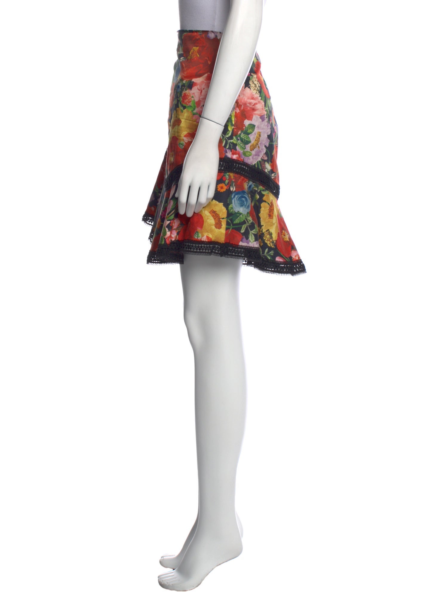 Alice + Olivia Floral Print Knee-Length Skirt