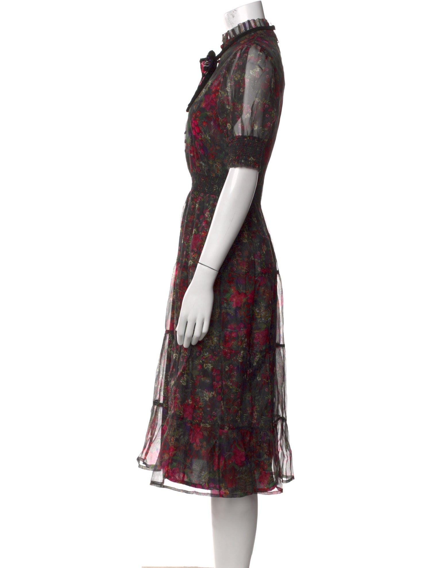 Alice + Olivia Floral Print Midi Length Dress