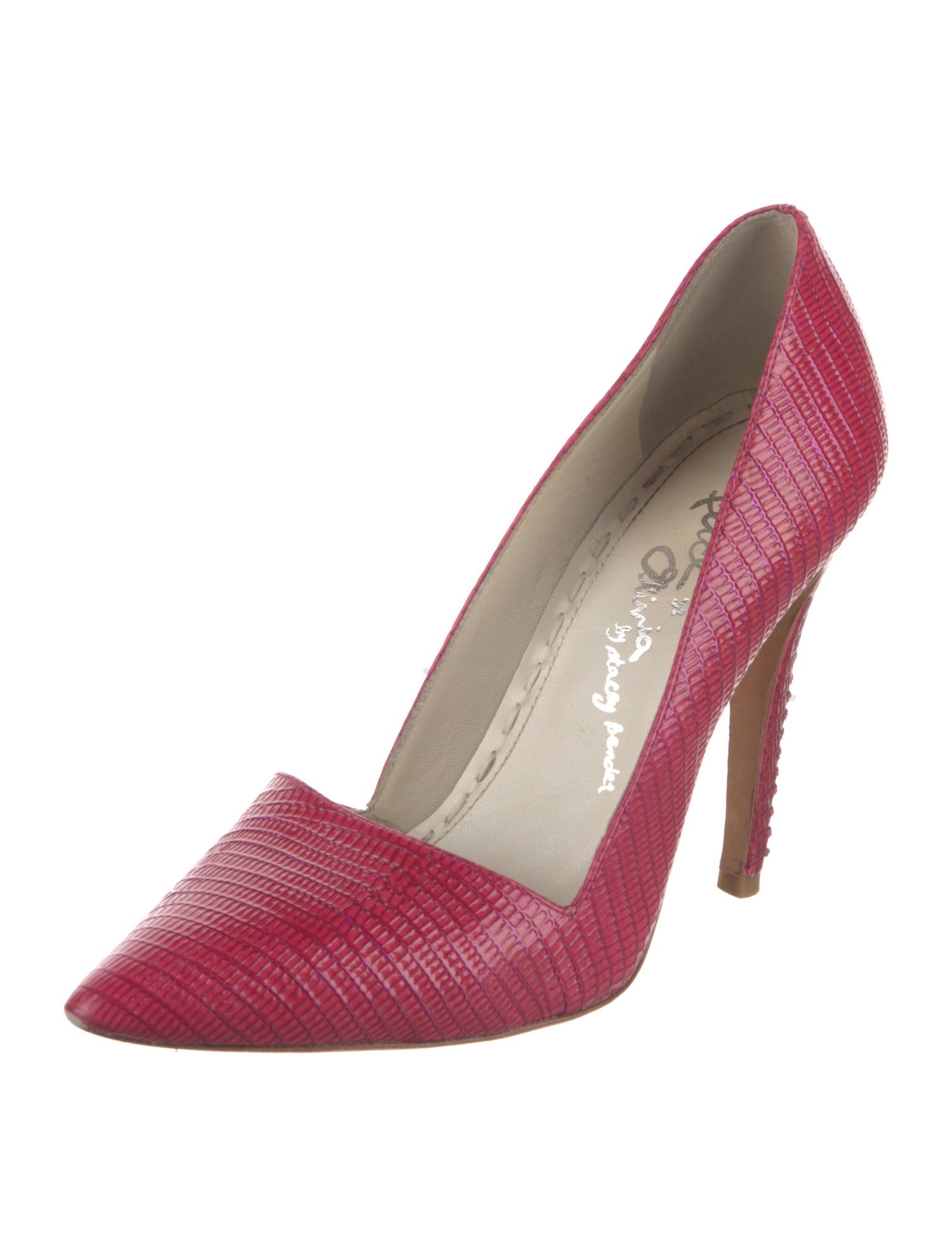 Alice + Olivia Embossed Leather D'Orsay Pumps