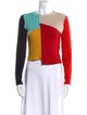 Alice + Olivia Wool Colorblock Pattern Sweater