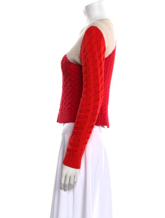 Alice + Olivia Wool Colorblock Pattern Sweater