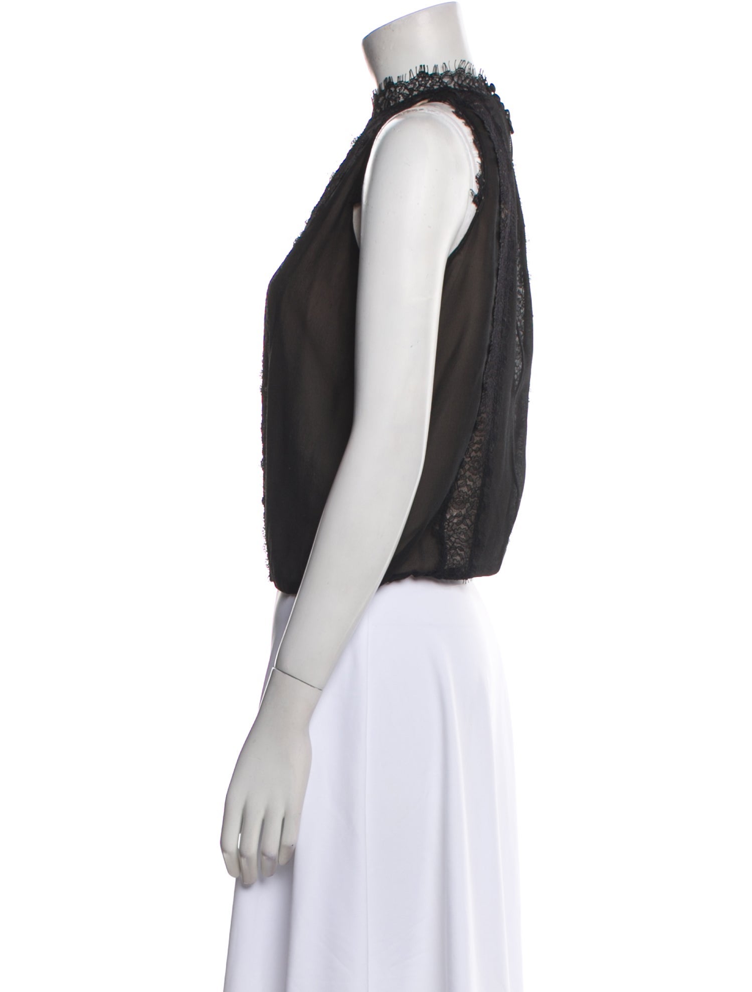 Alice + Olivia Silk Mock Neck Crop Top