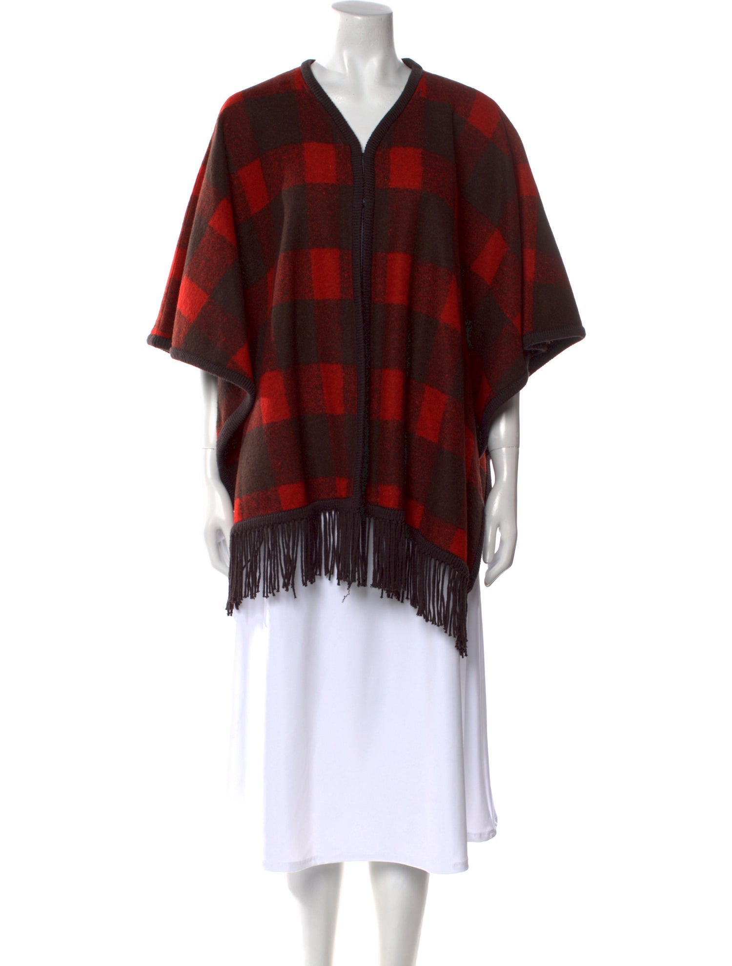 Alice + Olivia Plaid Print V-Neck Sweater