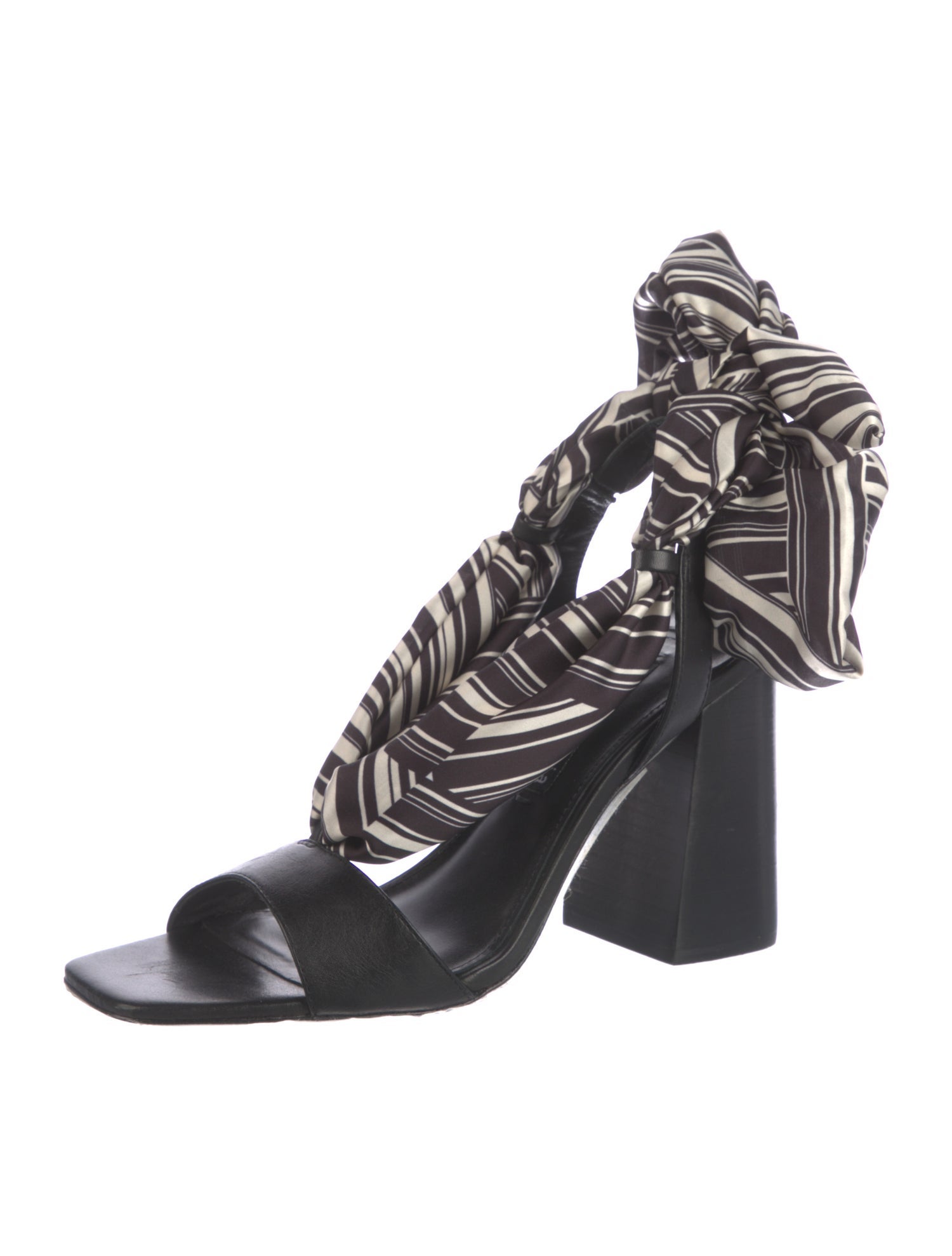 Alice + Olivia Leather Striped Gladiator Sandals