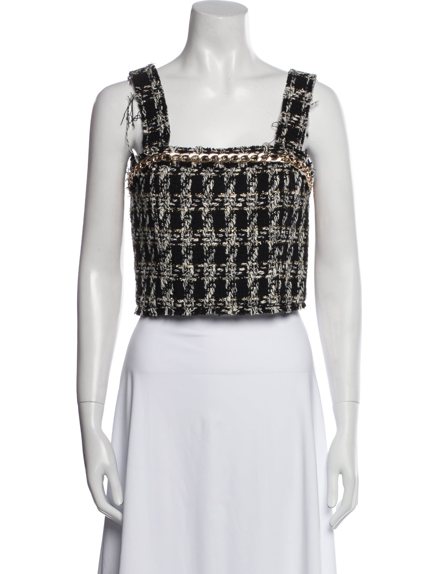 Alice + Olivia Printed Square Neckline Crop Top