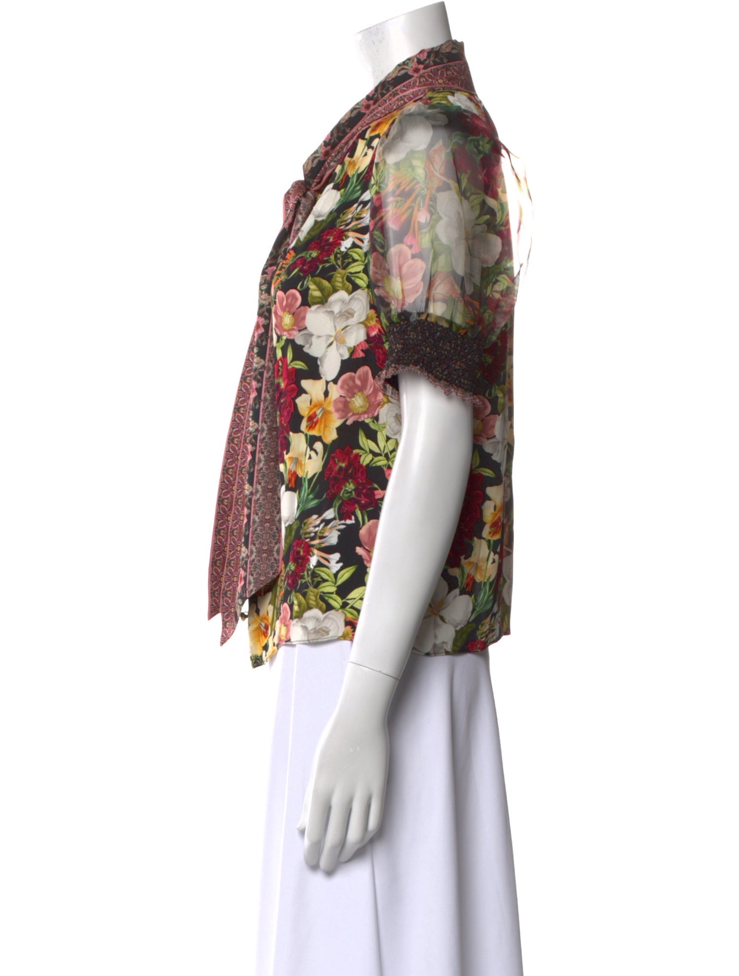 Alice + Olivia Floral Print V-Neck Blouse
