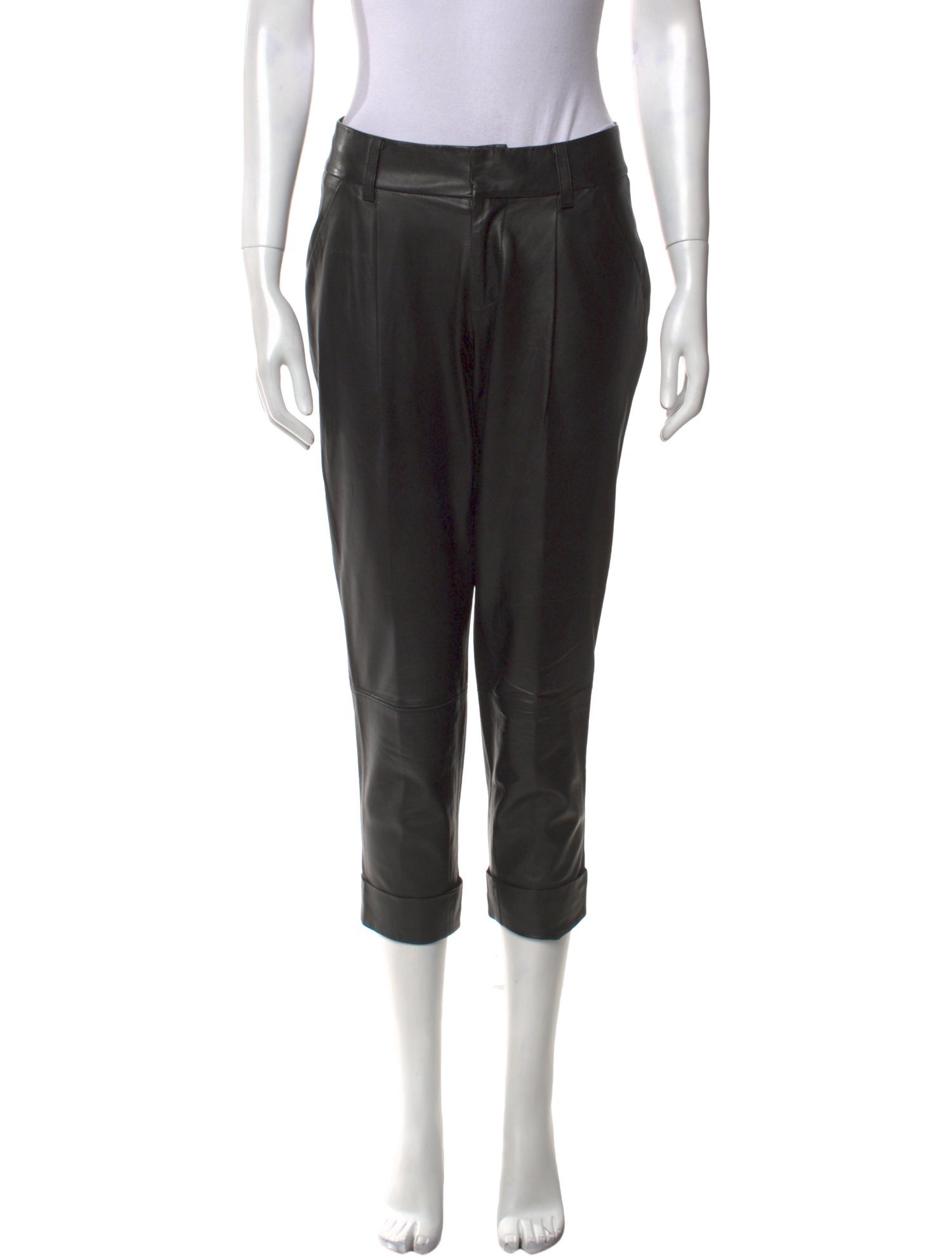 Alice + Olivia Leather Straight Leg Pants