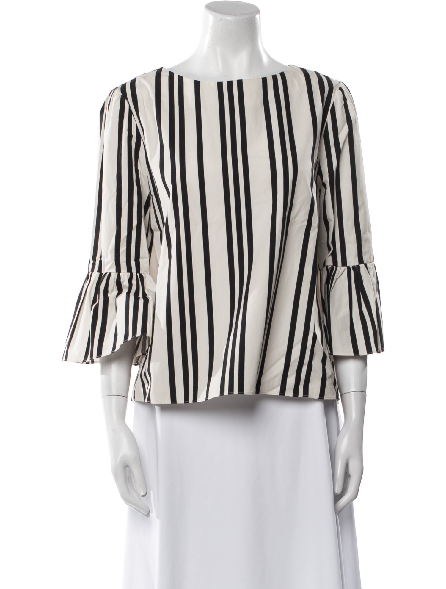 Alice + Olivia Striped Bateau Neckline Blouse
