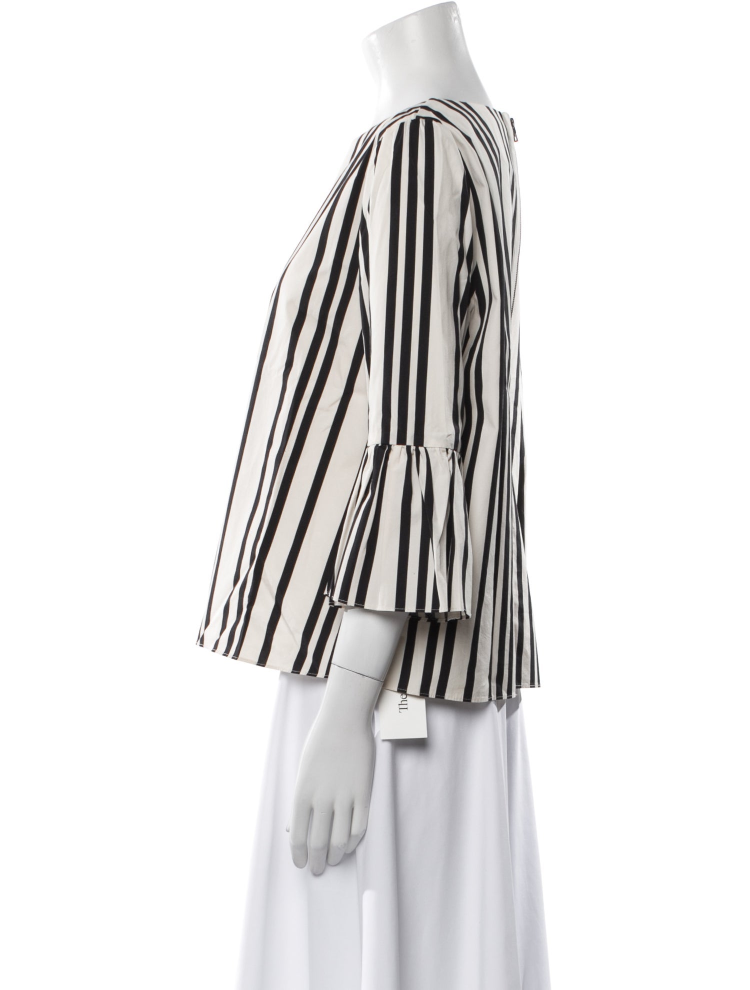 Alice + Olivia Striped Bateau Neckline Blouse