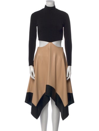 Alice + Olivia Colorblock Pattern Midi Length Dress