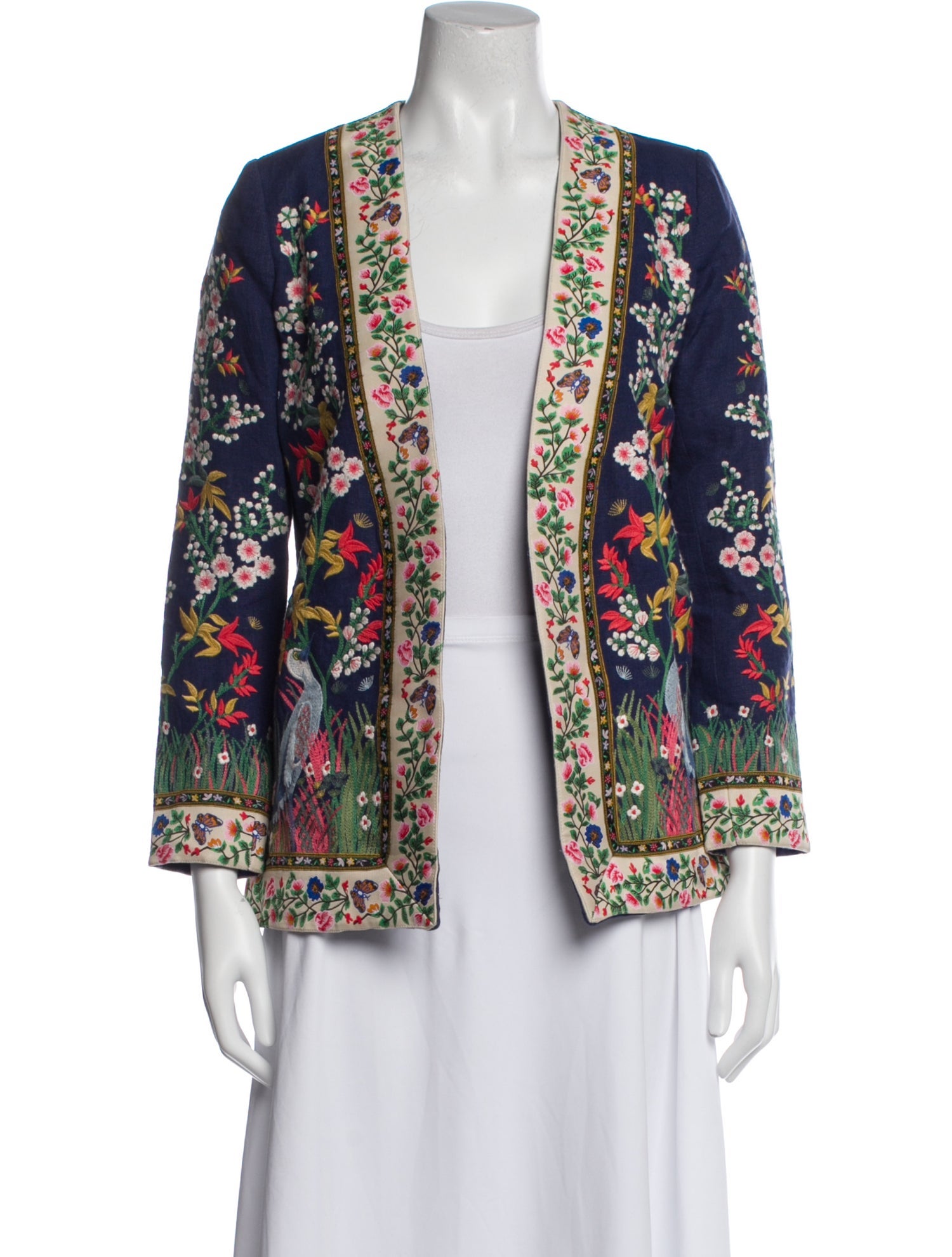 Alice + Olivia Linen Printed Evening Jacket