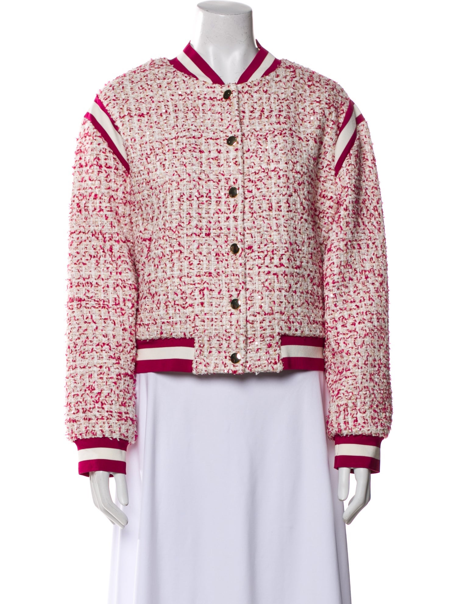 Alice + Olivia Tweed Pattern Bomber Jacket w/ Tags