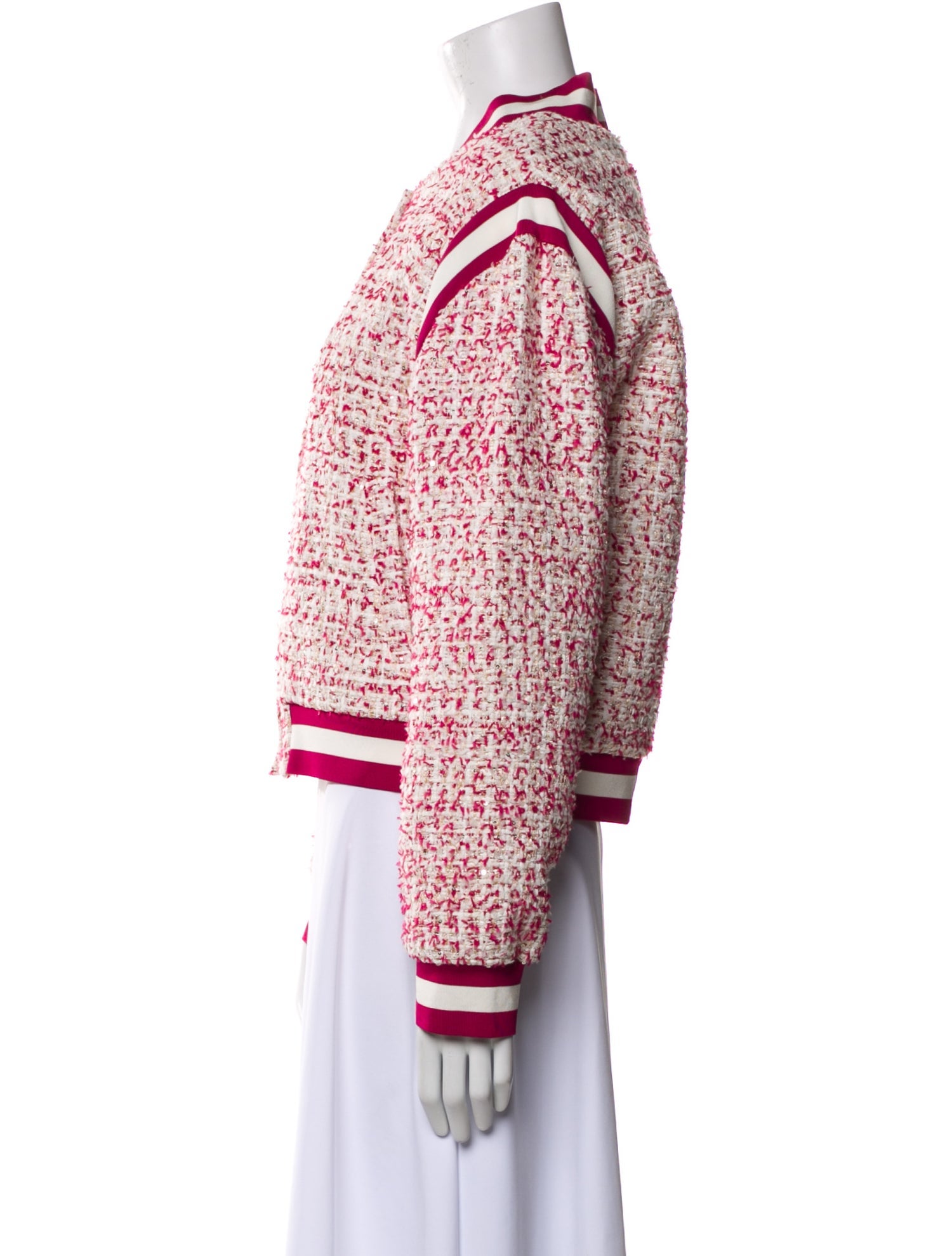 Alice + Olivia Tweed Pattern Bomber Jacket w/ Tags