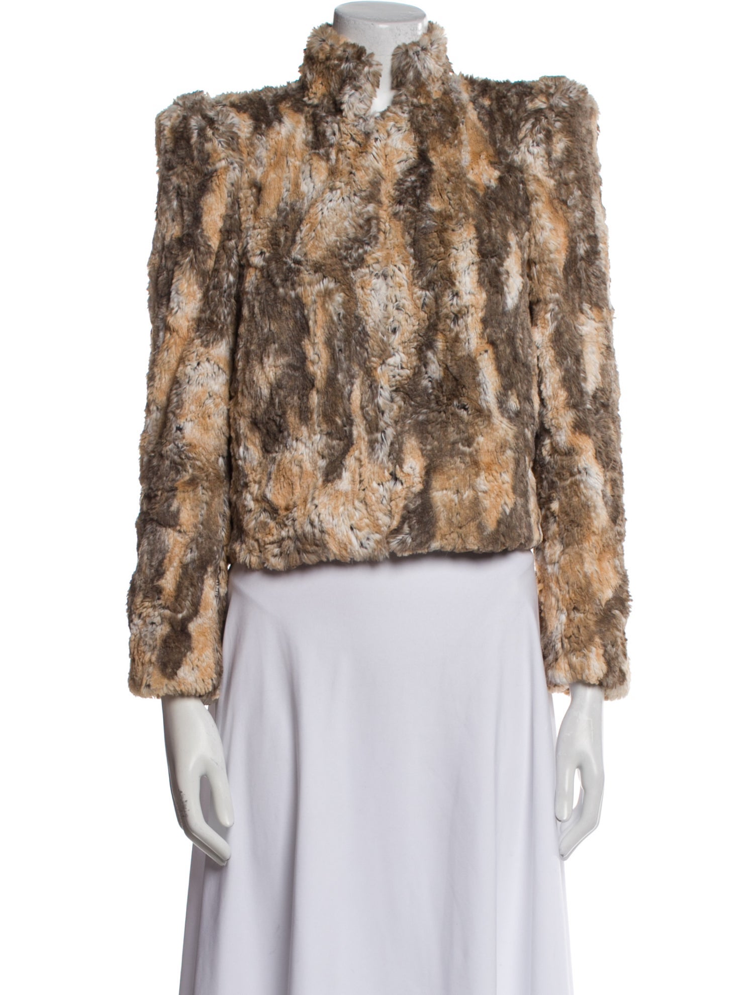 Alice + Olivia Printed Faux Fur Jacket