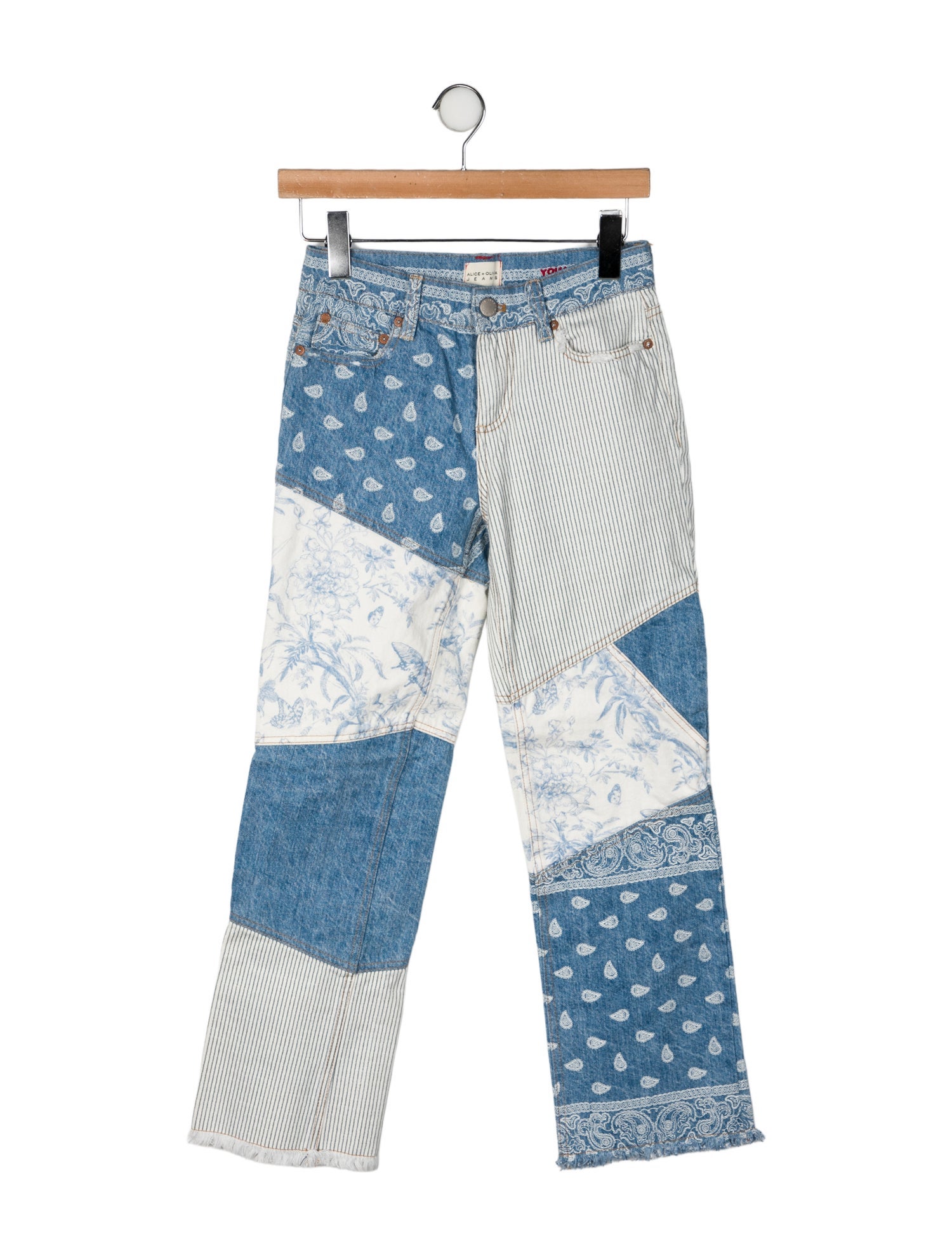 Alice + Olivia Mid-Rise Straight Leg Jeans